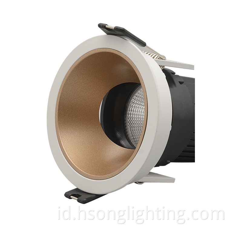 Anti Glare Wall Washer Langit Downlight CRI90 LED Cob Round Recesed Downlight 10W Watt Penuh Untuk Pencahayaan Dalam Ruangan